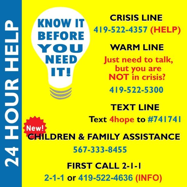 Warmline 4195225300 Mental Health & Recovery Services Board