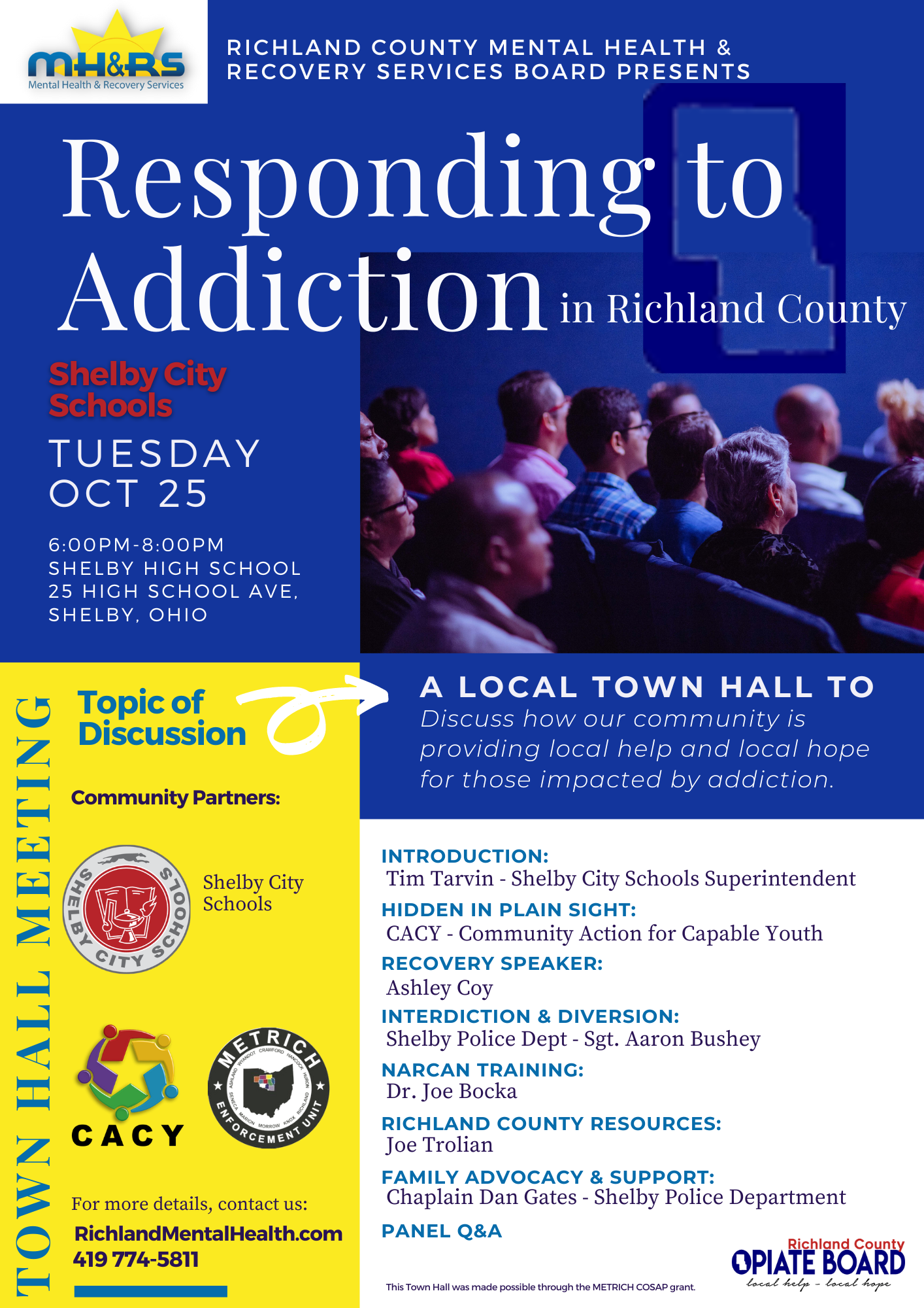 Responding to Addiction in Richland County Ohio Shelby High School Town Hall